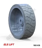 Els Lift 15x5 İz Bırakmayan Gri Kauçuk Makaslı Platform Tekerleği