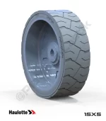 Haulotte 15x5 İz Bırakmayan Gri Kauçuk Makaslı Platform Tekerleği