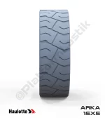 Haulotte 15x5 İz Bırakmayan Gri Kauçuk Makaslı Platform Tekerleği Arka