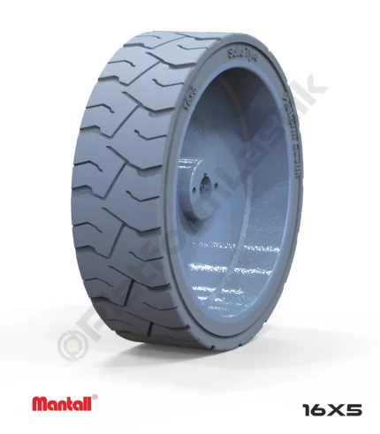 Mantall 16x5 İz Bırakmayan Gri Kauçuk Makaslı Platform Tekerleği