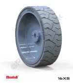 Mantall 16x5 İz Bırakmayan Gri Kauçuk Makaslı Platform Tekerleği