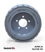 Haulotte 16x5x10 İz Bırakmayan Gri Kauçuk Dikey Bomlu Platform Tekerleği Arka