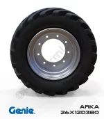 Genie 26x12D380 Siyah PU Köpük Jel Dolgu Makaslı Platform Tekerleği Arka