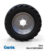 Genie 26x12D380 Siyah PU Köpük Jel Dolgu Makaslı Platform Tekerleği Ön