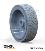 Dingli 323x100 İz Bırakmayan Gri Kauçuk Makaslı Platform Tekerleği