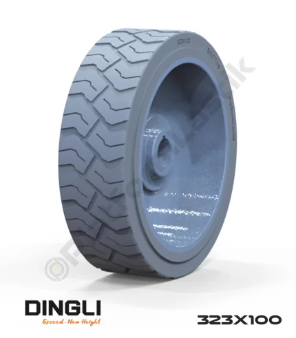 Dingli 323x100 İz Bırakmayan Gri Kauçuk Makaslı Platform Tekerleği