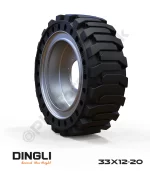 33x12-20 Siyah Kauçuk Makaslı Platform Tekerleği