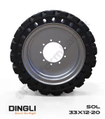 Dingli 33x12-20 Siyah Kauçuk Makaslı Platform Tekerleği Sol