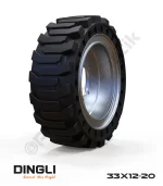 33x12-20 Siyah Kauçuk Makaslı Platform Tekerleği