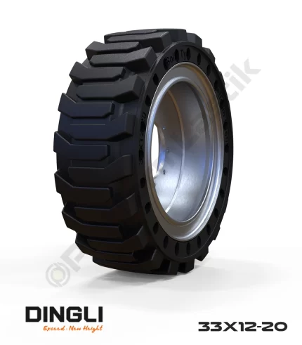 33x12-20 Siyah Kauçuk Makaslı Platform Tekerleği