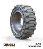 Dingli 33x12-20 İz Bırakmayan Beyaz Kauçuk Makaslı Platform Tekerleği Sağ