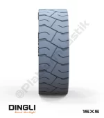 Dingli 15x5 İz Bırakmayan Gri Kauçuk Makaslı Platform Tekerleği