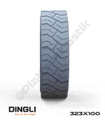 Dingli 323x100 İz Bırakmayan Gri Kauçuk Makaslı Platform Tekerleği