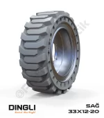 Dingli 33x12-20 İz Bırakmayan Beyaz Kauçuk Makaslı Platform Tekerleği Sağ