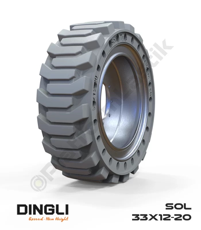 Dingli 33x12-20 İz Bırakmayan Beyaz Kauçuk Makaslı Platform Tekerleği Sol