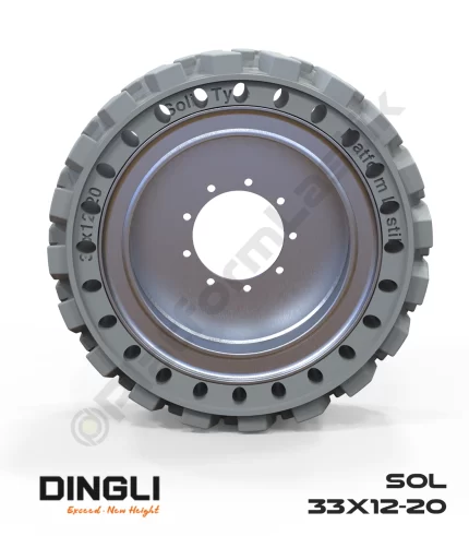 Dingli 33x12-20 İz Bırakmayan Beyaz Kauçuk Makaslı Platform Tekerleği Sol