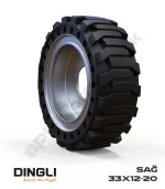 Dingli 33x12-20 Siyah Kauçuk Makaslı Platform Tekerleği Sağ