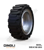 Dingli 33x12-20 Siyah Kauçuk Makaslı Platform Tekerleği Sol