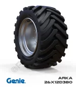 Genie 26x12D380 Siyah PU Köpük Jel Dolgu Makaslı Platform Tekerleği Arka
