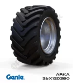 Genie 26x12D380 Siyah PU Köpük Jel Dolgu Makaslı Platform Tekerleği Arka