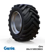Genie 26x12D380 Siyah PU Köpük Jel Dolgu Makaslı Platform Tekerleği Ön