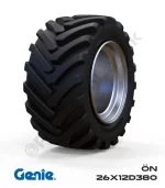 Genie 26x12D380 Siyah PU Köpük Jel Dolgu Makaslı Platform Tekerleği Ön