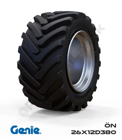 Genie 26x12D380 Siyah PU Köpük Jel Dolgu Makaslı Platform Tekerleği Ön