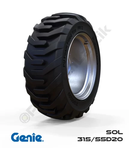 Genie 315/55D20 Siyah PU Köpük Jel Dolgu Makaslı Platform Tekerleği Sol