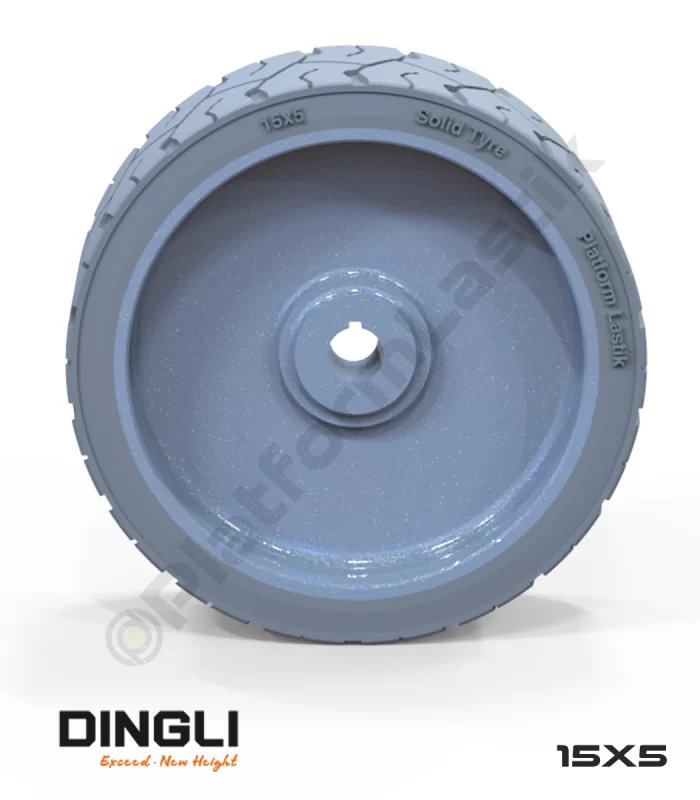 Dingli 15x5 İz Bırakmayan Gri Kauçuk Makaslı Platform Tekerleği