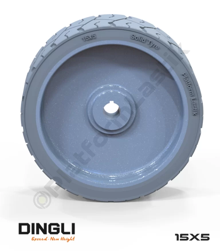 Dingli 15x5 İz Bırakmayan Gri Kauçuk Makaslı Platform Tekerleği