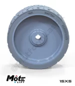 Mote Lift 15x5 İz Bırakmayan Gri Kauçuk Makaslı Platform Tekerleği