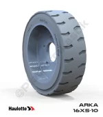 Haulotte 16x5x10 İz Bırakmayan Gri Kauçuk Dikey Bomlu Platform Tekerleği Arka