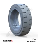 Haulotte 16x5x10 İz Bırakmayan Gri Kauçuk Dikey Bomlu Platform Tekerleği Ön