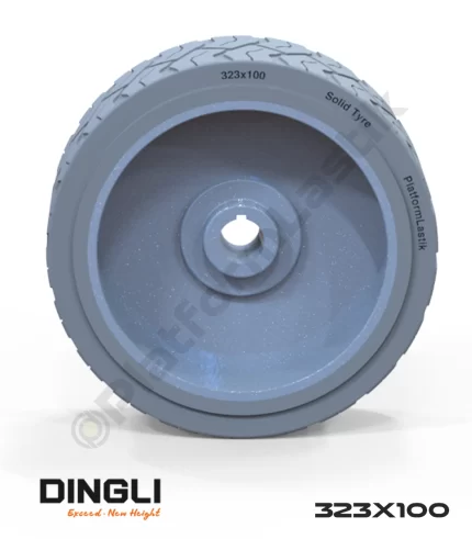 Dingli 323x100 İz Bırakmayan Gri Kauçuk Makaslı Platform Tekerleği