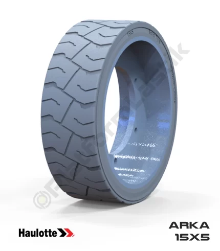 Haulotte 15x5 İz Bırakmayan Gri Kauçuk Makaslı Platform Tekerleği Arka