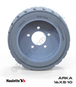 Haulotte 16x5x10 İz Bırakmayan Gri Kauçuk Dikey Bomlu Platform Tekerleği Arka