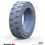 Haulotte 16x5x10 İz Bırakmayan Gri Kauçuk Dikey Bomlu Platform Tekerleği Ön