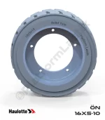 Haulotte 16x5x10 İz Bırakmayan Gri Kauçuk Dikey Bomlu Platform Tekerleği Ön