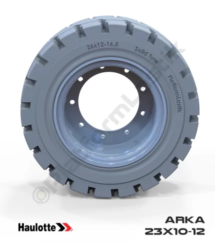 Haulotte 23x10-12 İz Bırakmayan Gri Kauçuk Eklemli Platform Tekerleği Arka