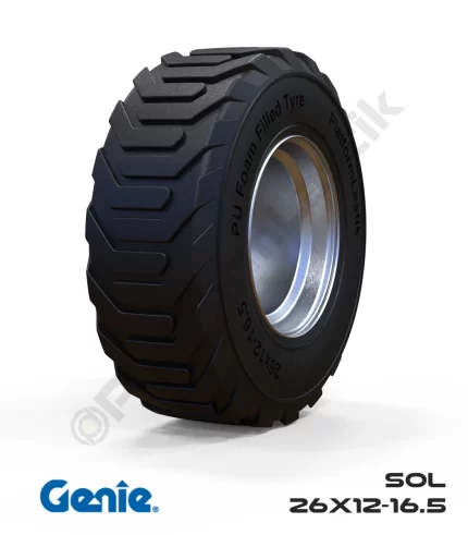 Haulotte 26x12-16.5 Siyah PU Köpük Jel Dolgu Makaslı Platform Tekerleği Sol