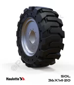 Haulotte 36x14-20 Siyah Kauçuk Eklemli Platform Tekerleği Sol