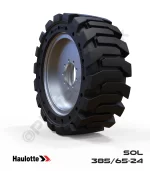 Haulotte 385/65-24 Siyah Kauçuk Eklemli Platform Tekerleği Rtj Pro Sol