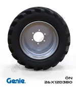 Genie 26x12D380 Siyah PU Köpük Jel Dolgu Makaslı Platform Tekerleği Ön