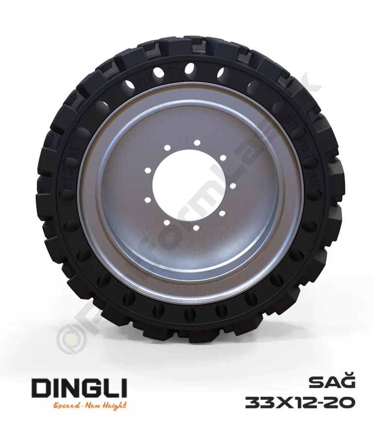 Dingli 33x12-20 Siyah Kauçuk Makaslı Platform Tekerleği Sağ