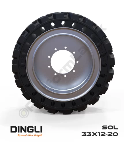 Dingli 33x12-20 Siyah Kauçuk Makaslı Platform Tekerleği Sol
