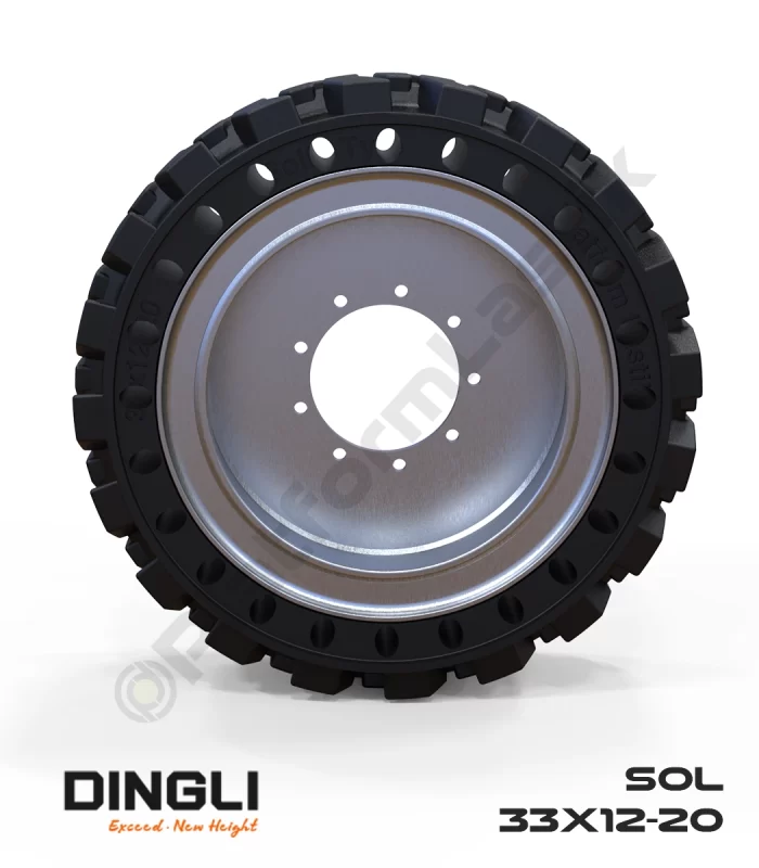 Dingli 33x12-20 Siyah Kauçuk Makaslı Platform Tekerleği Sol