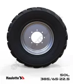 Haulotte 385/65-22.5 Siyah PU Köpük Jel Dolgu Eklemli Platform Tekerleği Sol