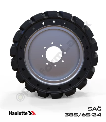 Haulotte 385/65-24 Siyah Kauçuk Eklemli Platform Tekerleği Pro Sağ