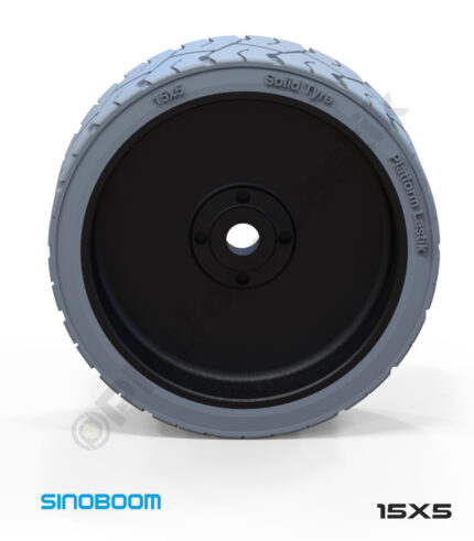 Sinoboom 15x5 İz Bırakmayan Gri Kauçuk Makaslı Platform Tekerlekleri Tekerleği