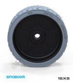 Sinoboom 15x5 İz Bırakmayan Gri Kauçuk Makaslı Platform Tekerlekleri Tekerleği